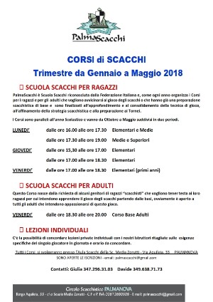 Corsi gennaio maggio 2018