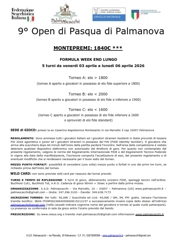 Pasqua Scacchi Palmanova